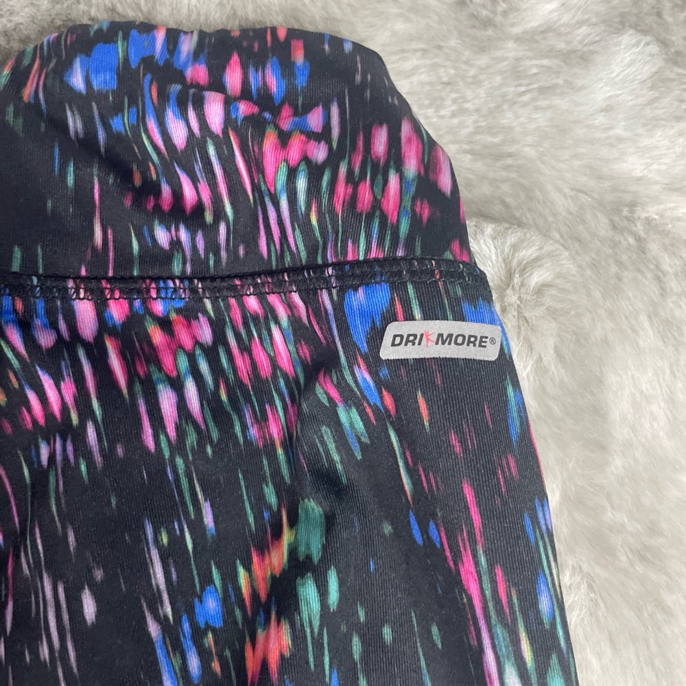 Danskin Now Womens Dri-More Capri Leggings Multicolor Abstract Streak-0691 - Picture 6 of 7
